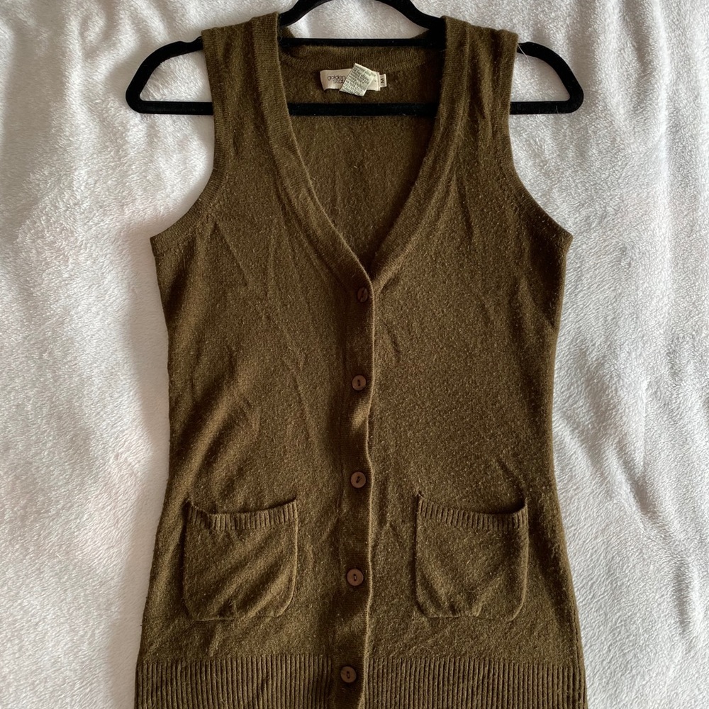 Fitted Brown Elegant SweaterVest